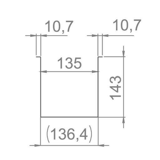 Anemosztát doboz háromsoros befúvóhoz 4db 125mm-es cső csatlakozással, 1250mm hosszban GTGB1251250